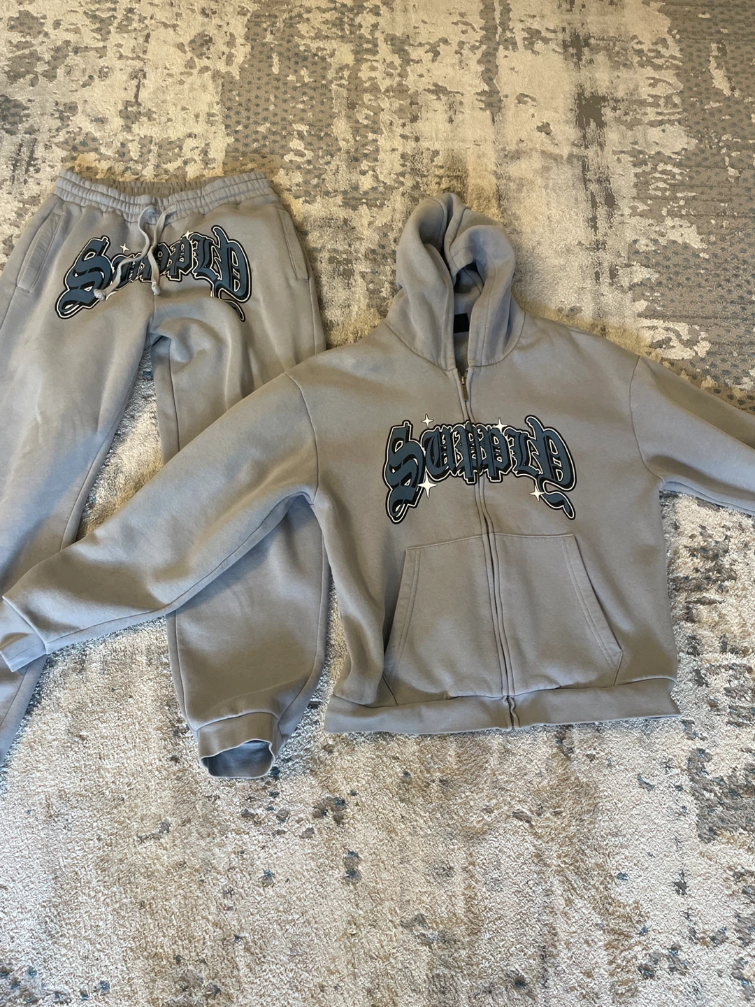 Supply Co. Grey Zip-Up Hoodie & Sweatpants Set