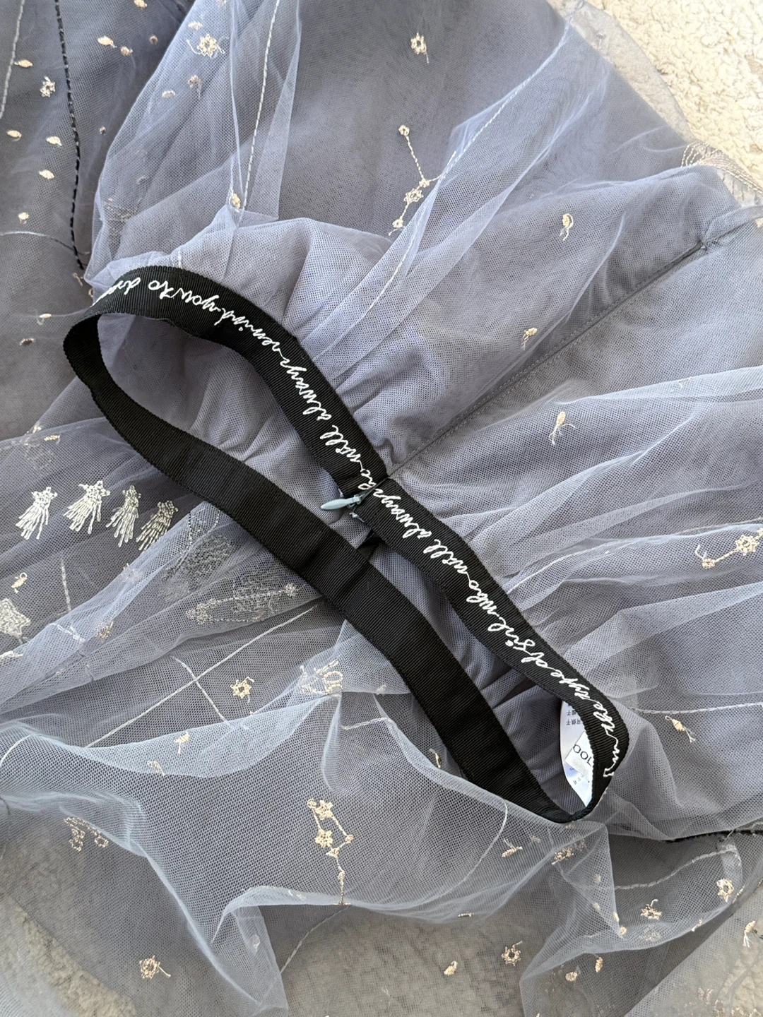 Grey Tulle Skirt with Constellation Embroidery - photo 2