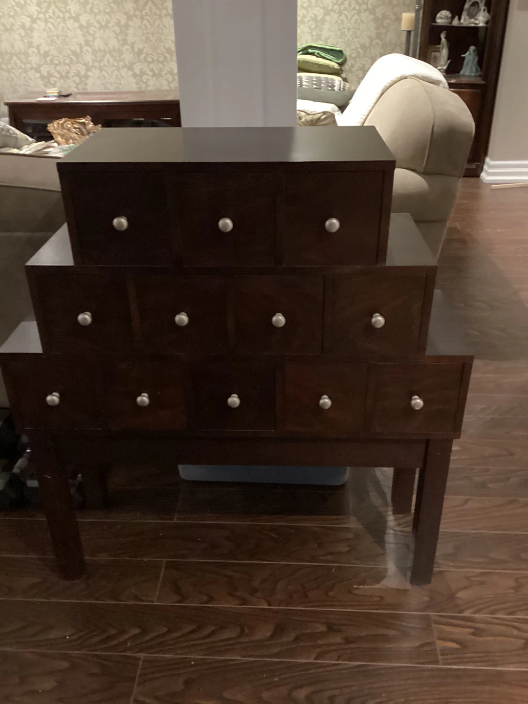 Retro CD Dark Brown Storage Cabinet with 12 Drawers - photo 2