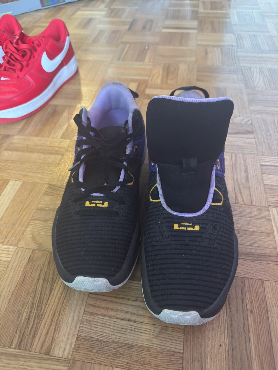 Nike LeBron Witness 5 Basketball Shoes - Black/Purple/Yellow - photo 2