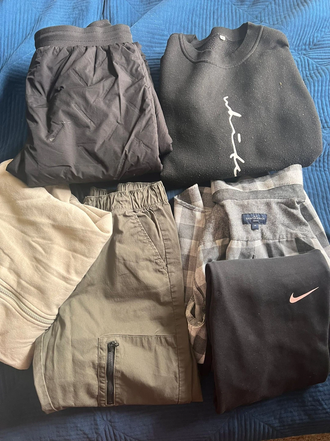 Bundle: Nike Sweatshirt, Pants, Sweater, and Plaid Shirt