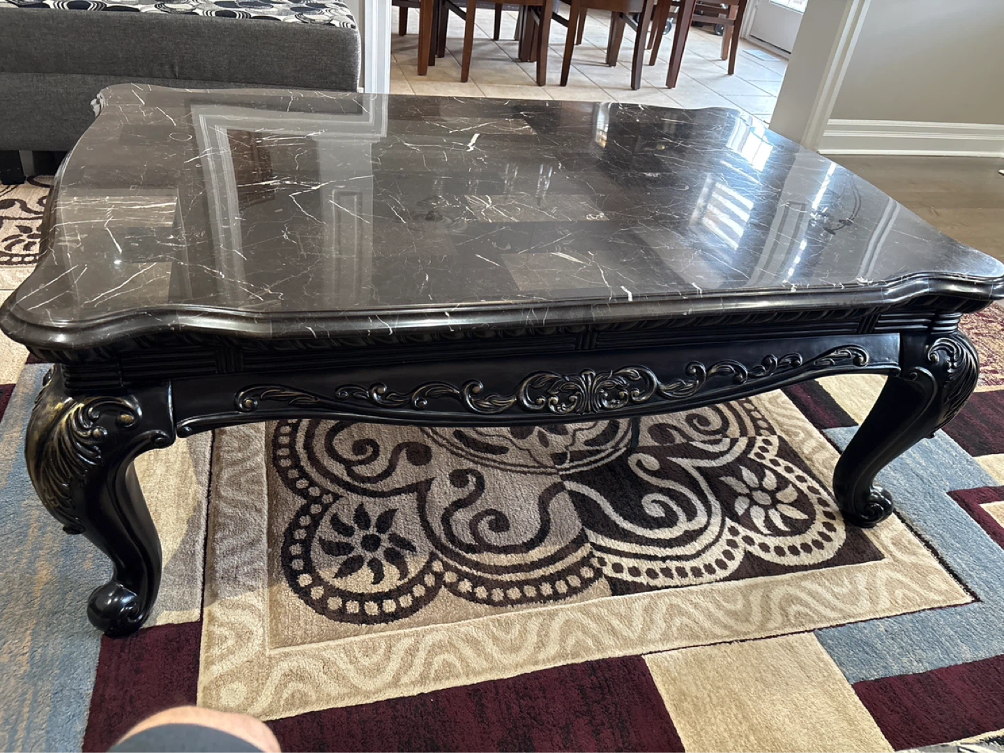 Black Marble Top Coffee Table - photo 2