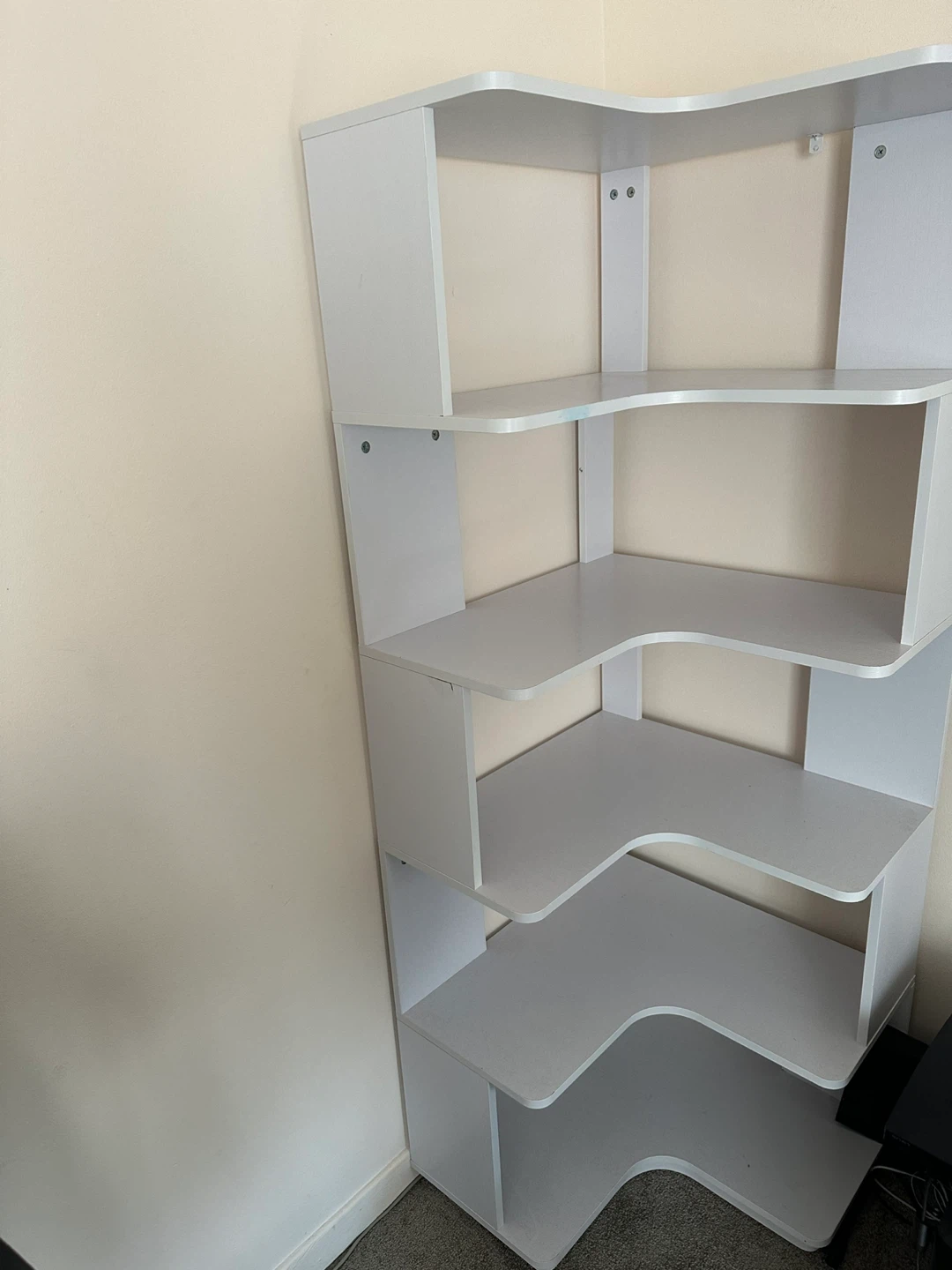 White Corner Shelf Unit