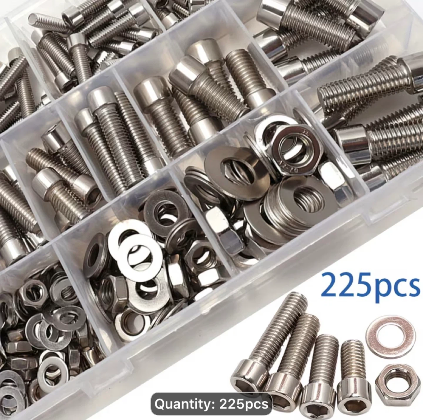 225pcs Stainless Steel Cylindrical Head Hexagon Socket Screws
