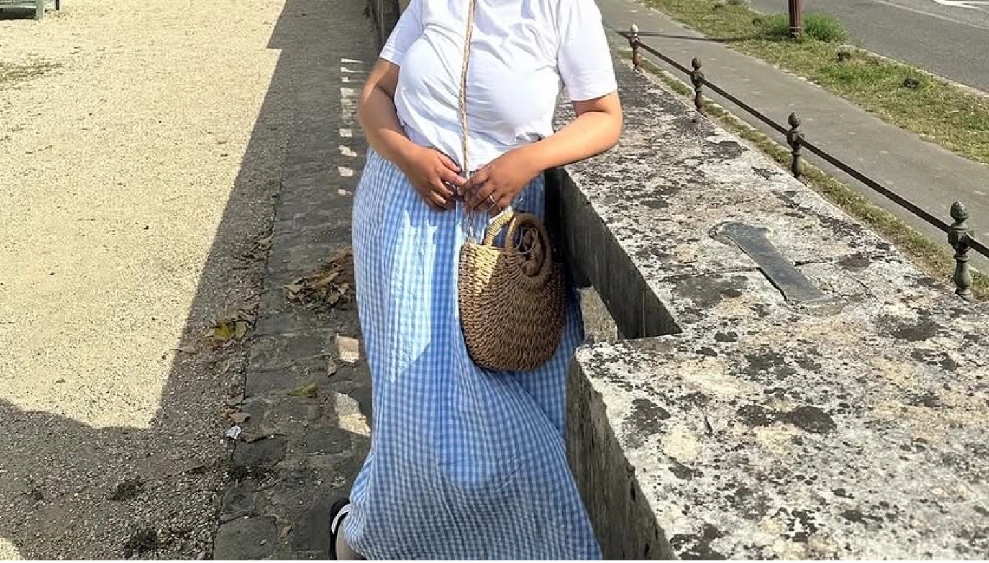 Blue Gingham Maxi Skirt