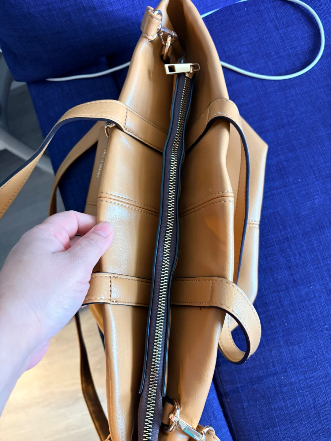Call It Spring Tan Faux Leather Tote Bag - photo 3