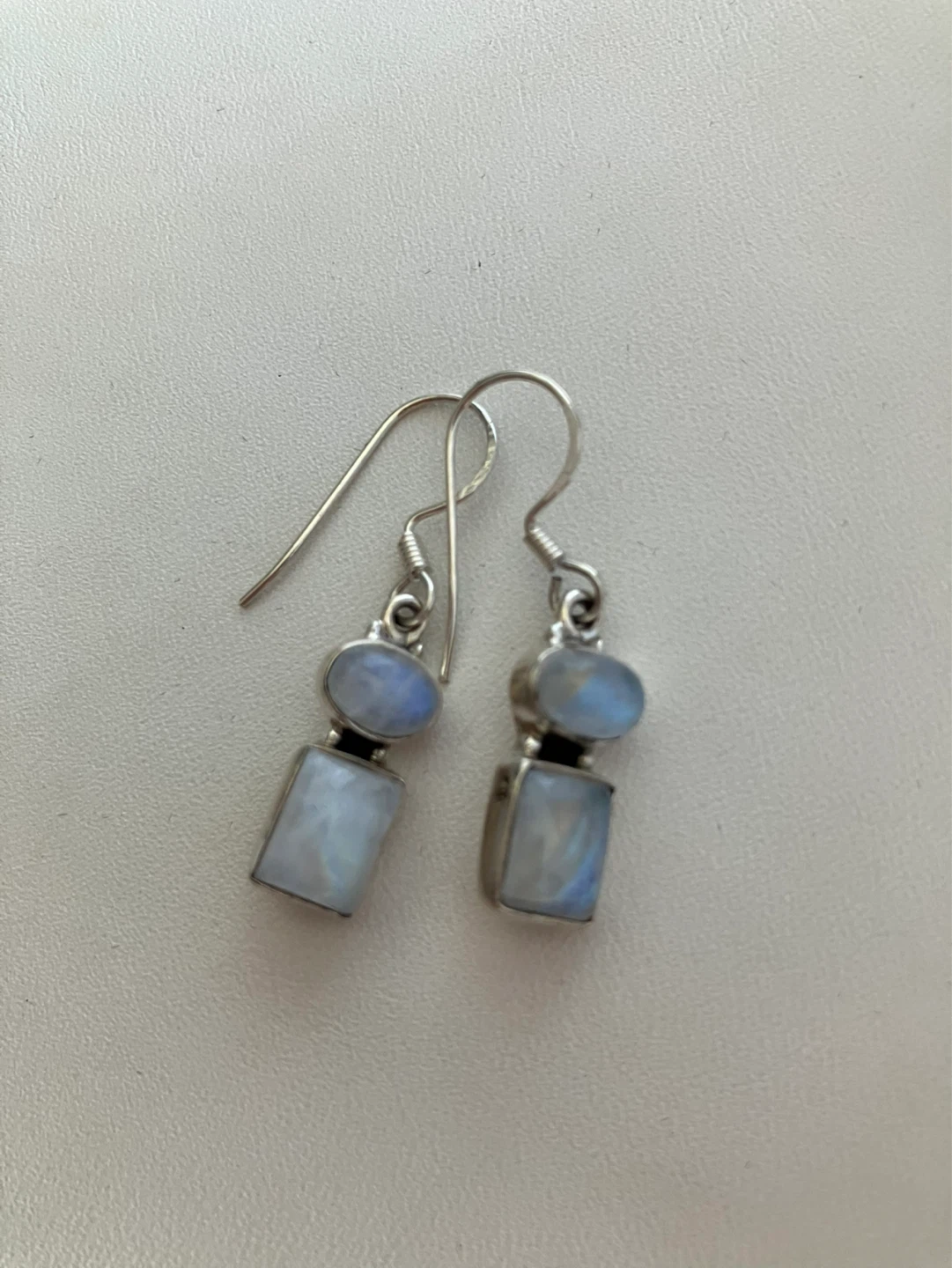 Sterling Silver Rainbow Moonstone Dangle Earrings - photo 4