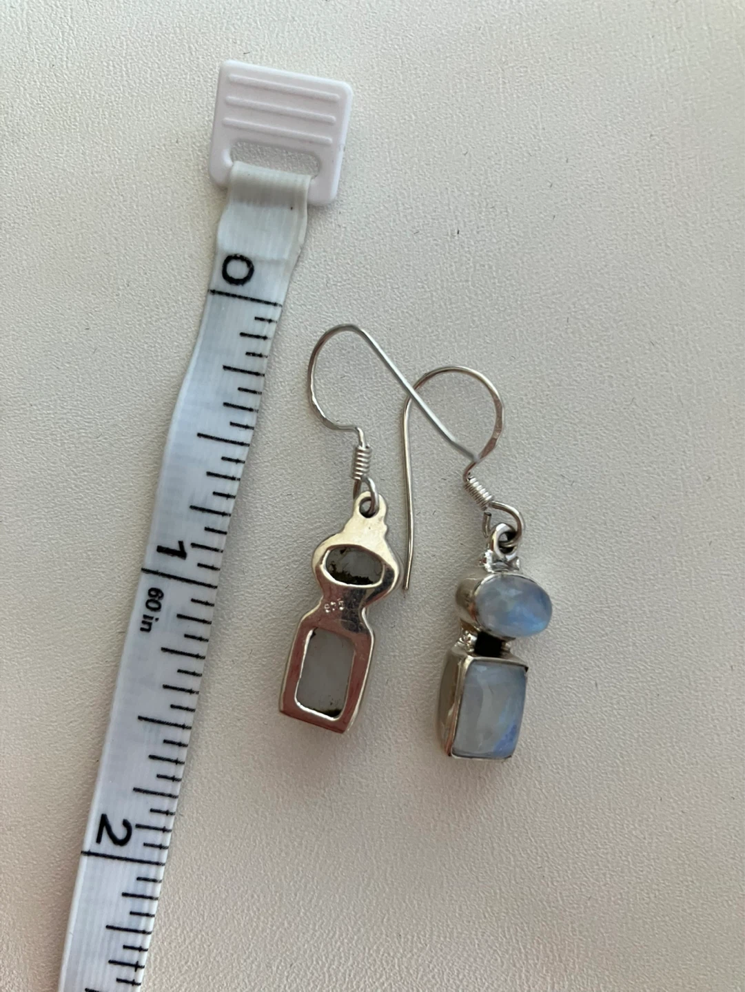Sterling Silver Rainbow Moonstone Dangle Earrings - photo 5