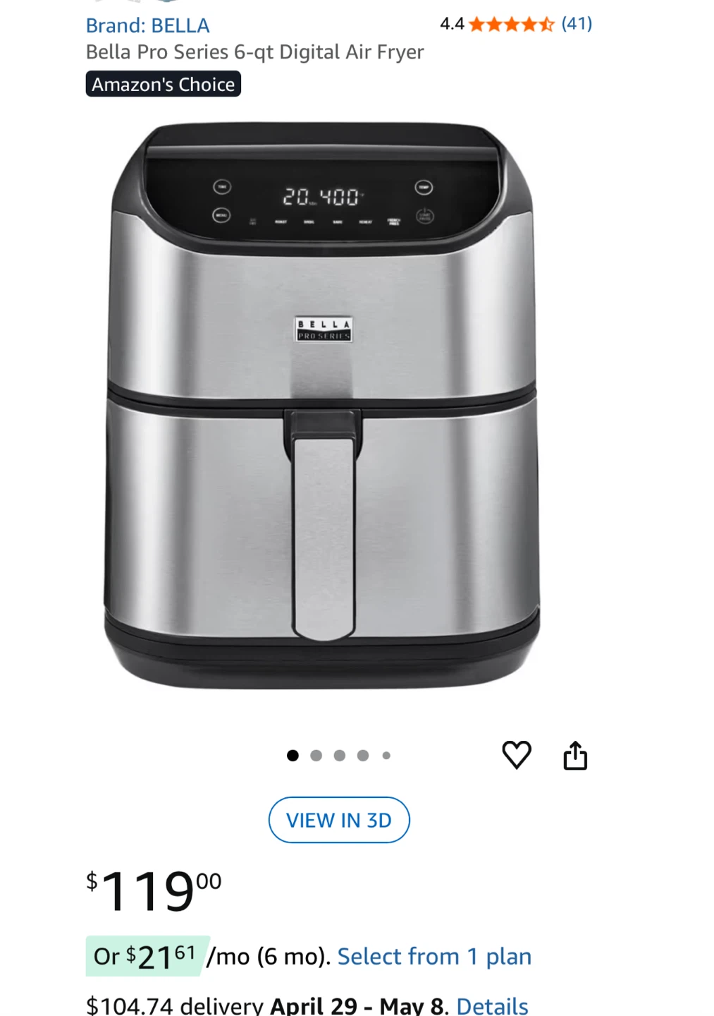 Bella Pro Series 6-qt Digital Air Fryer - photo 3