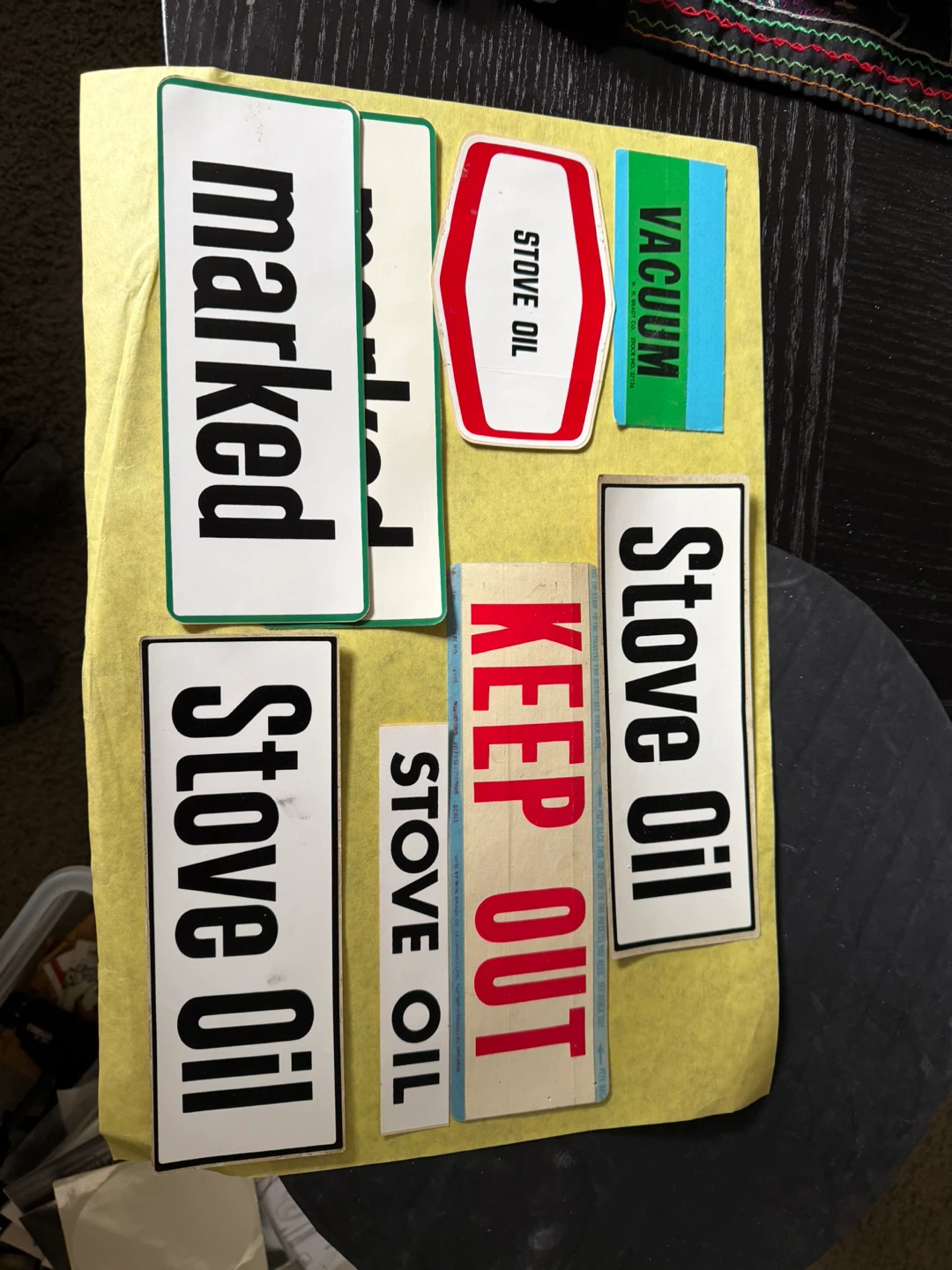 Texaco Stove Oil and Vacuum Stickers