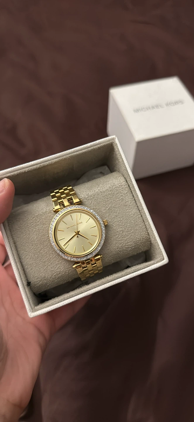 Michael Kors Gold Watch with Crystal Bezel