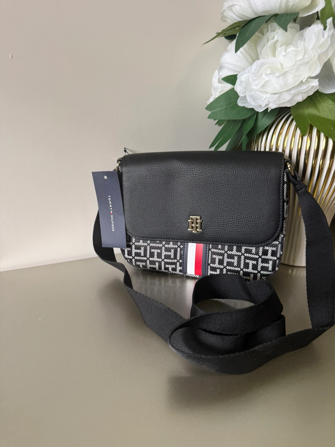 Tommy Hilfiger Crossbody Bag - Black/White Monogram