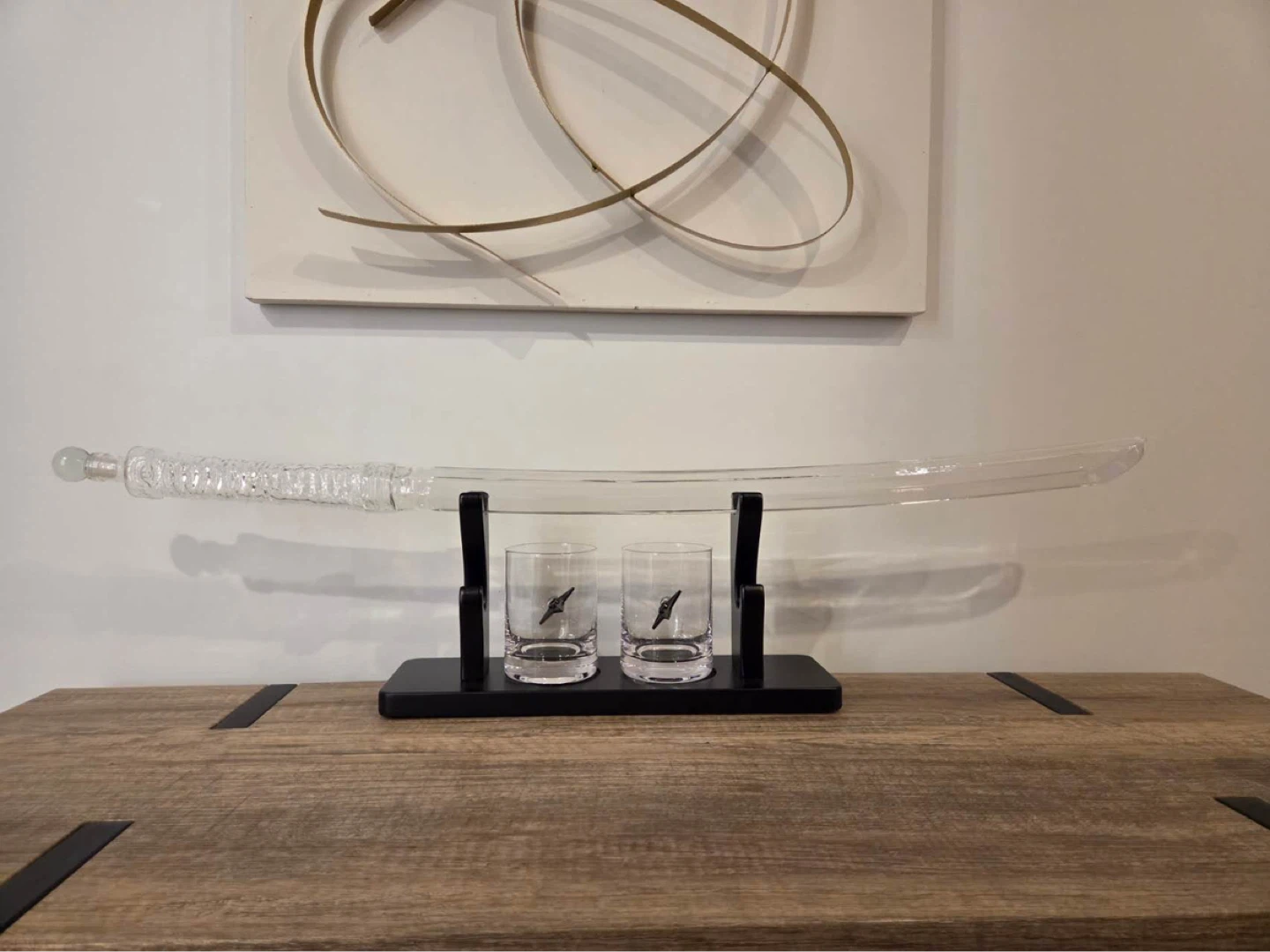 Crystal Katana Display Sword wine decanter - photo 2