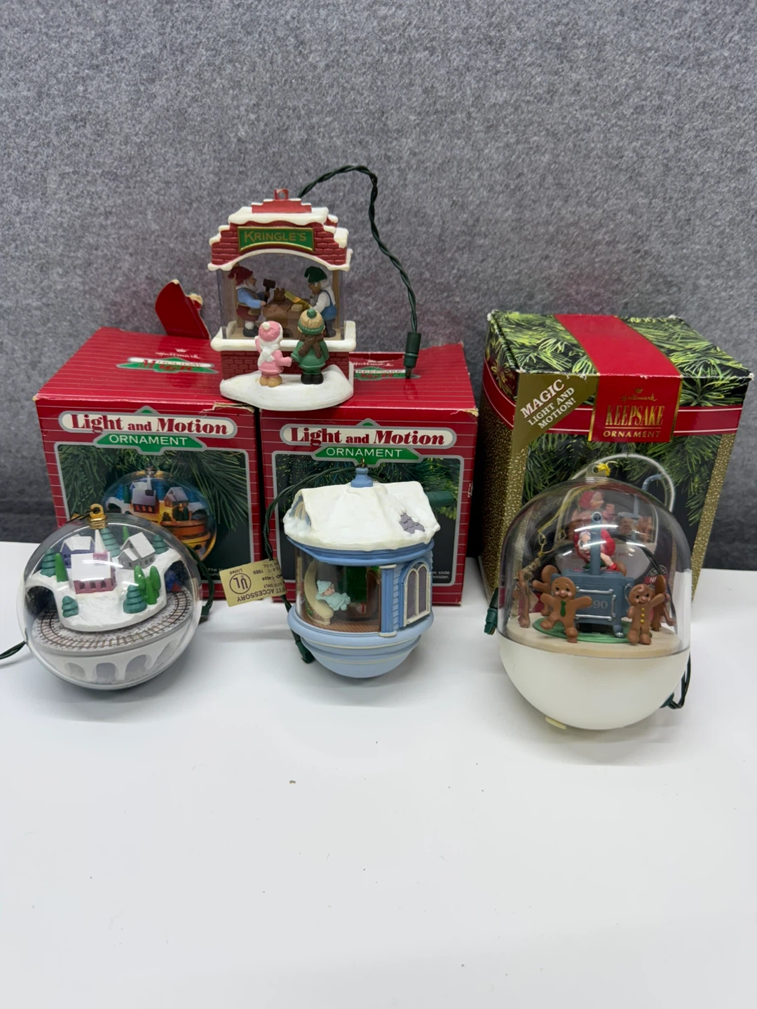 Hallmark Light and Motion Ornaments Lot of 4