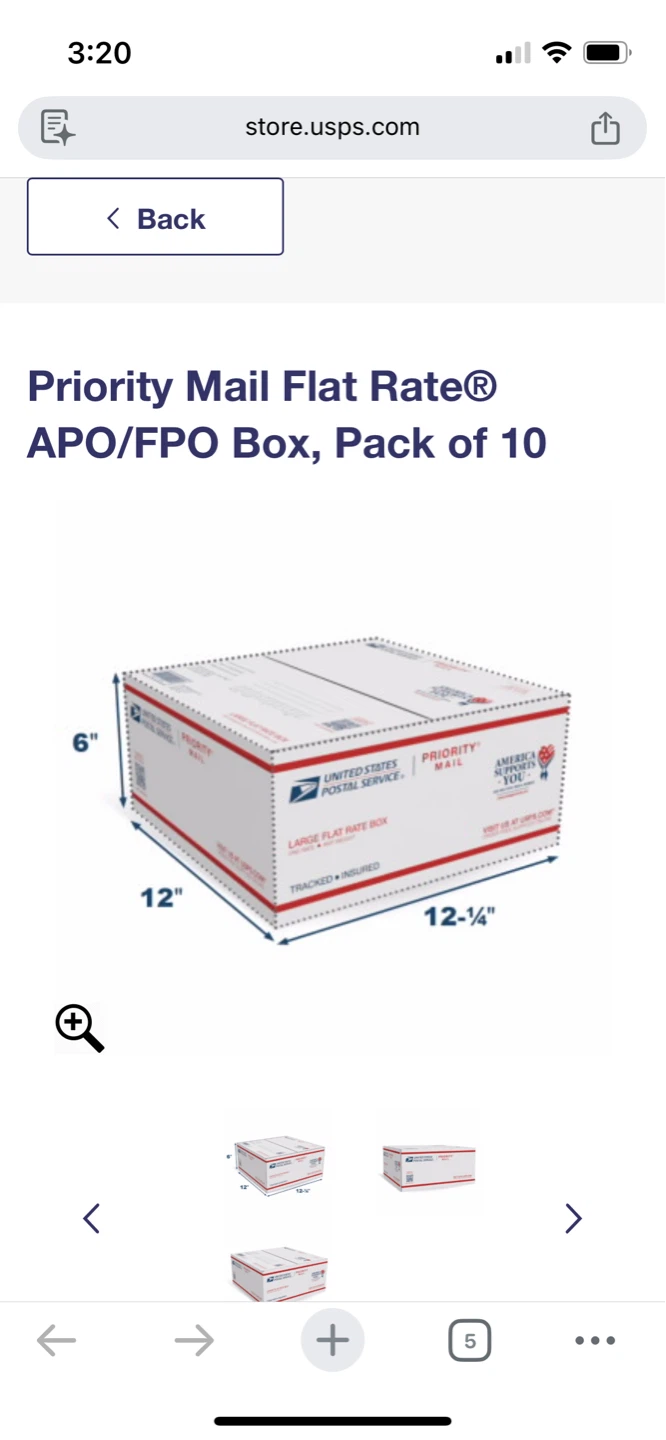 Free Priority Mail Flat Rate® APO/FPO Box, Pack of 10