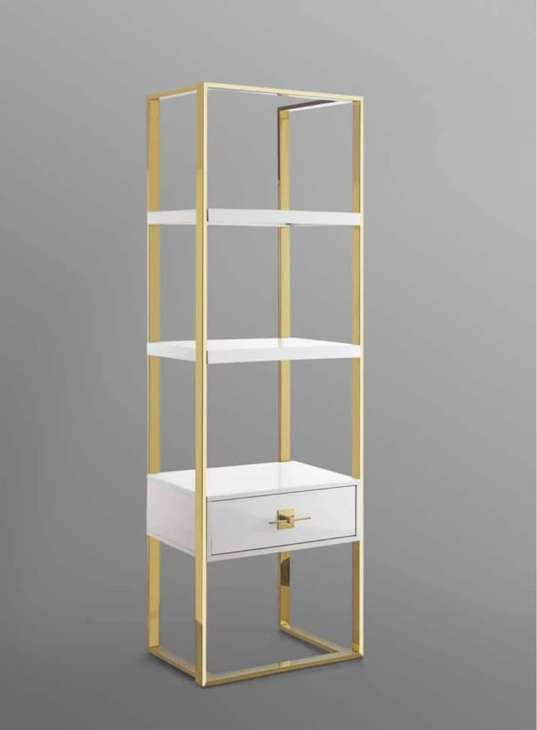 Nicole Miller New York Gold Frame Bookshelf with Drawer - photo 2