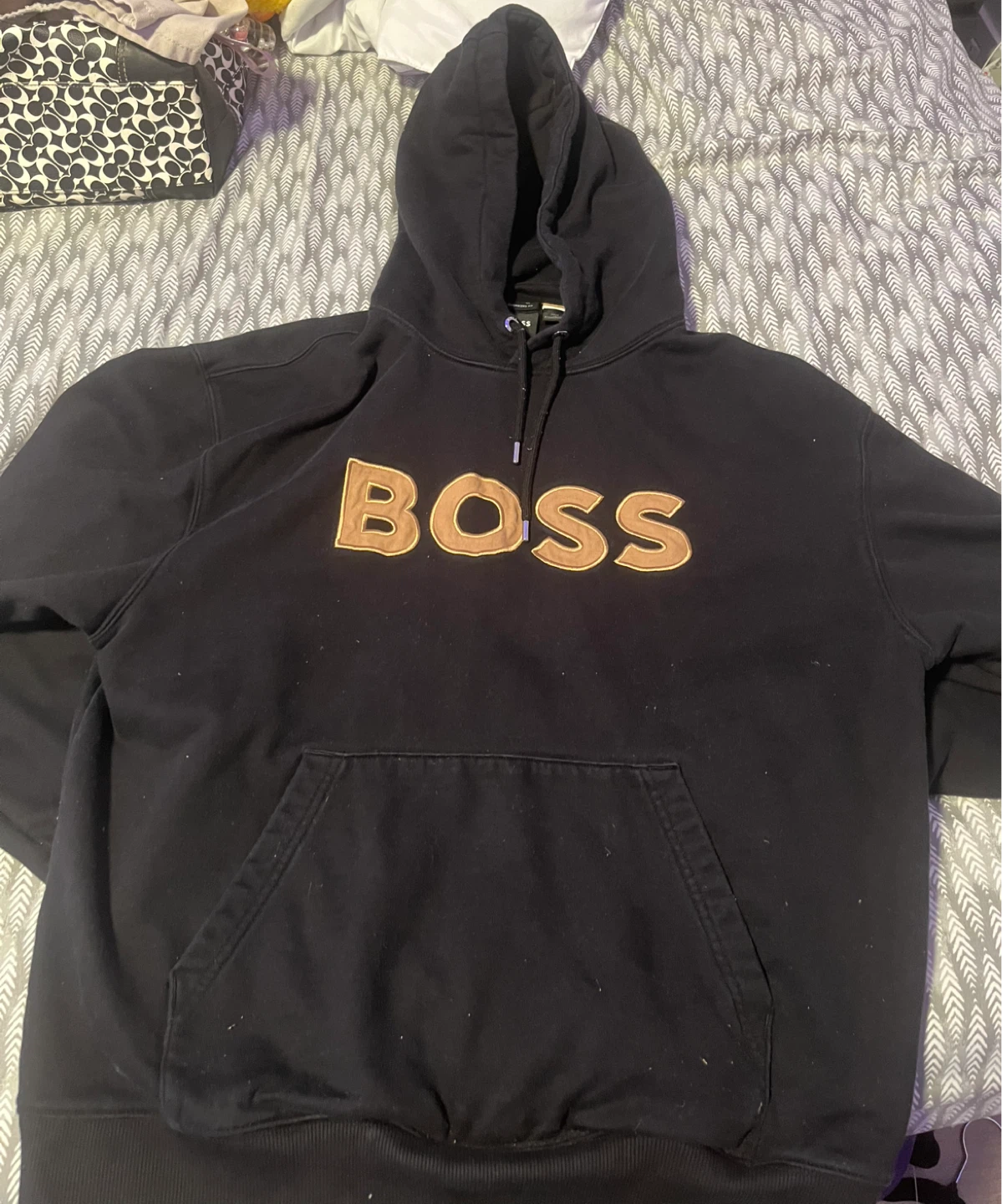 BOSS Black Hoodie with Embroidered Logo