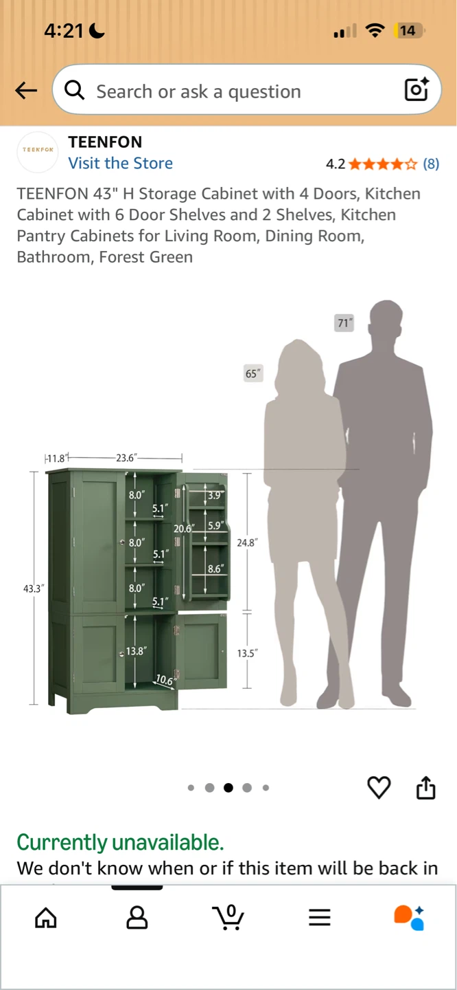 TEENFON Storage Cabinet - Forest Green - photo 2