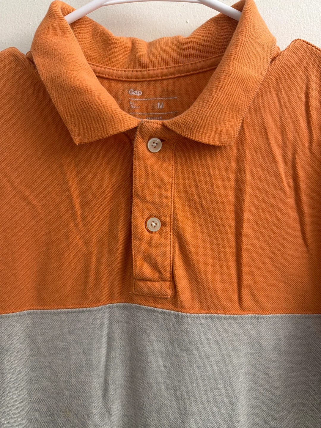 Gap Men's Orange and Grey Two-Tone Polo Shirt - Size M - photo 2