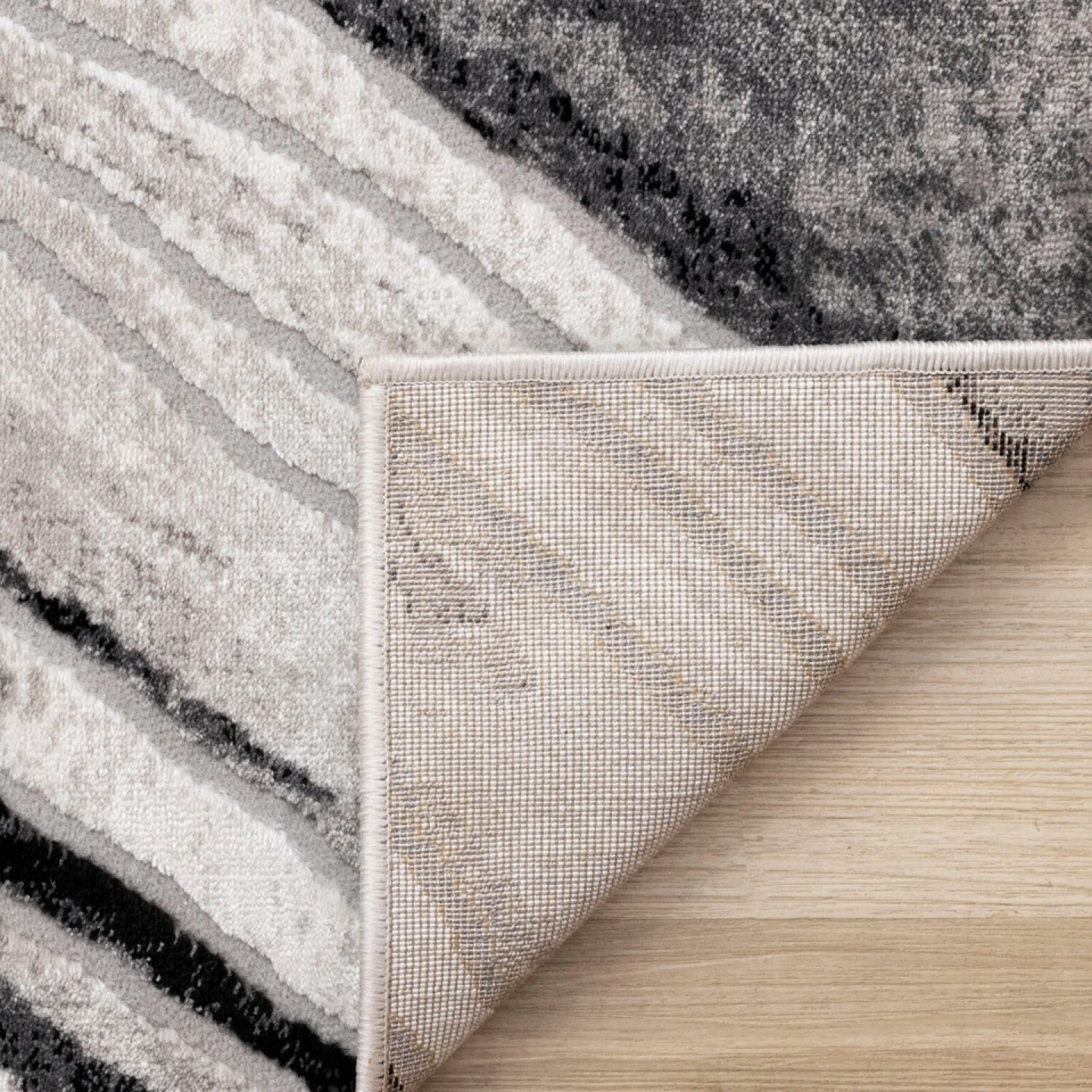Plasma Black Grey Area Rug - 5'3" x 7'7" - photo 4