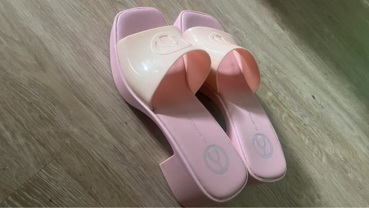 Women's Pink Platform Slide Sandals - photo 3