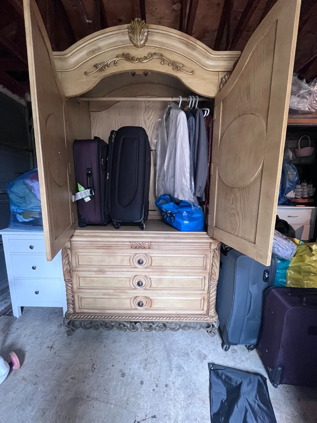 Wooden Armoire with Drawers - photo 2