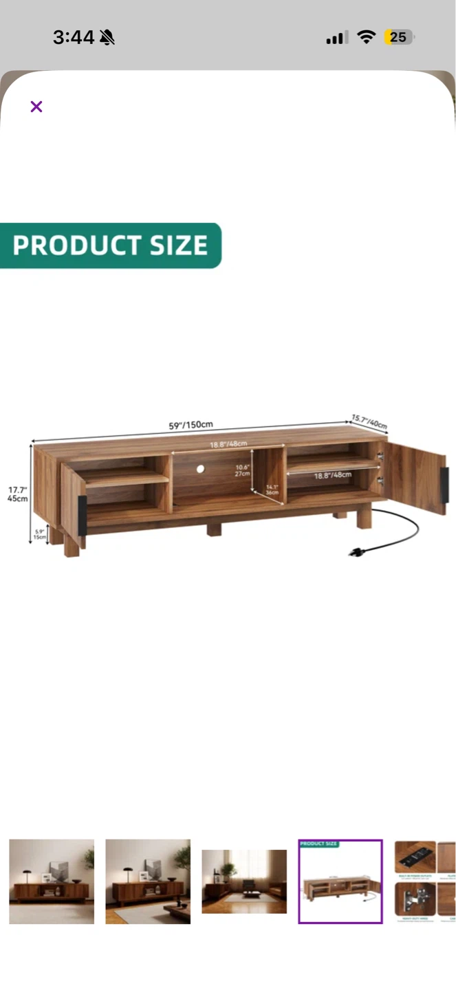 Modern Wood TV Stand Media Console with Storage - photo 2