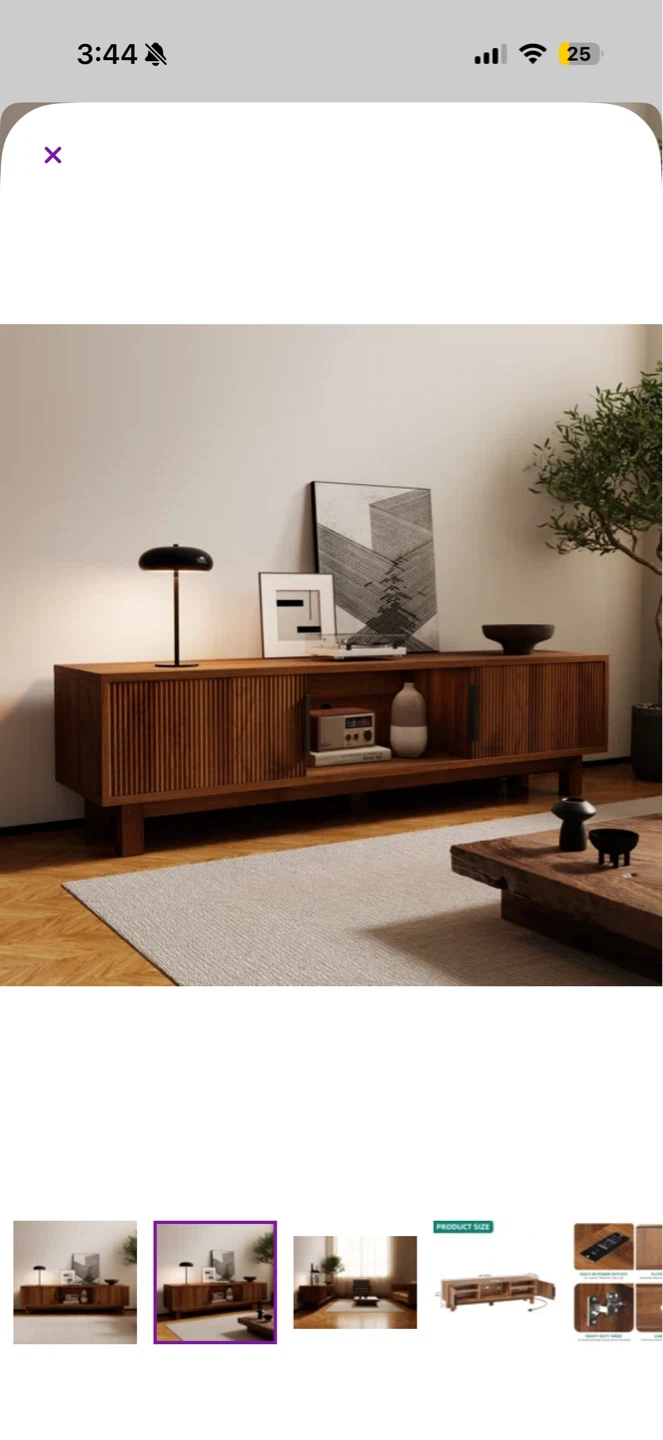 Modern Wood TV Stand Media Console with Storage - photo 3