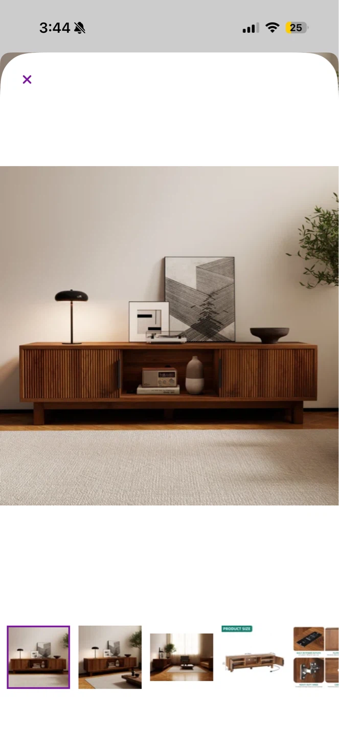 Modern Wood TV Stand Media Console with Storage - photo 4