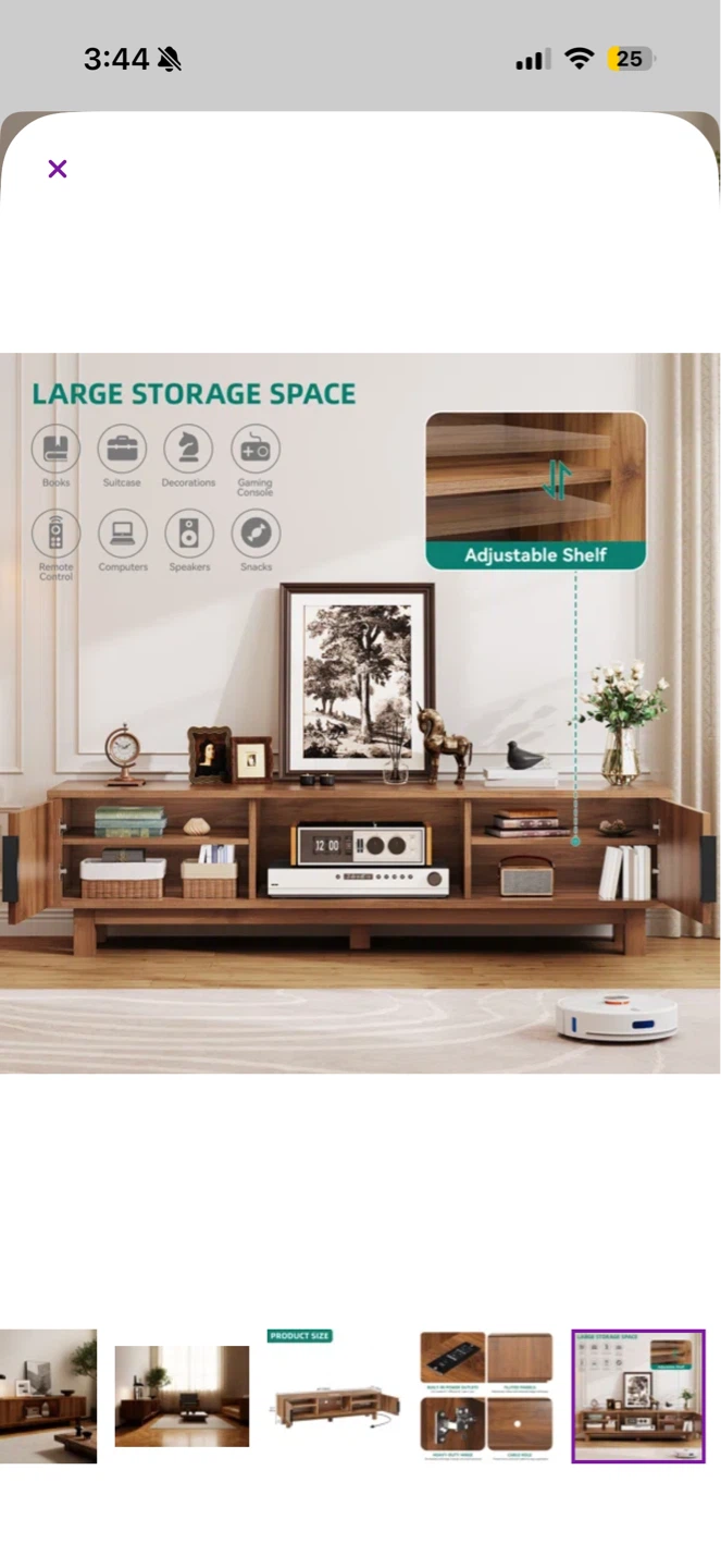 Modern Wood TV Stand Media Console with Storage - photo 5