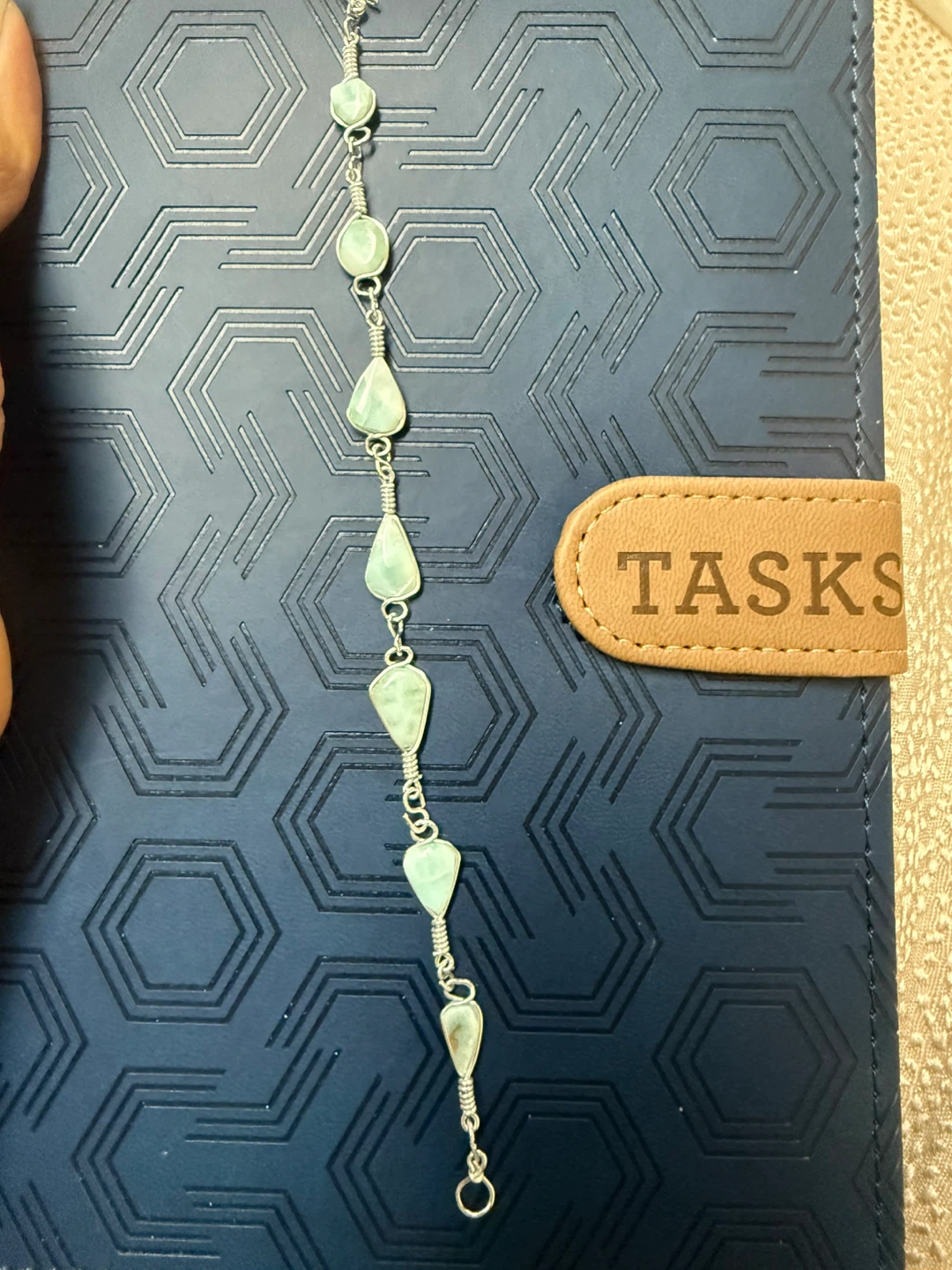 Handmade Larimar Necklace and Earrings Set - photo 3
