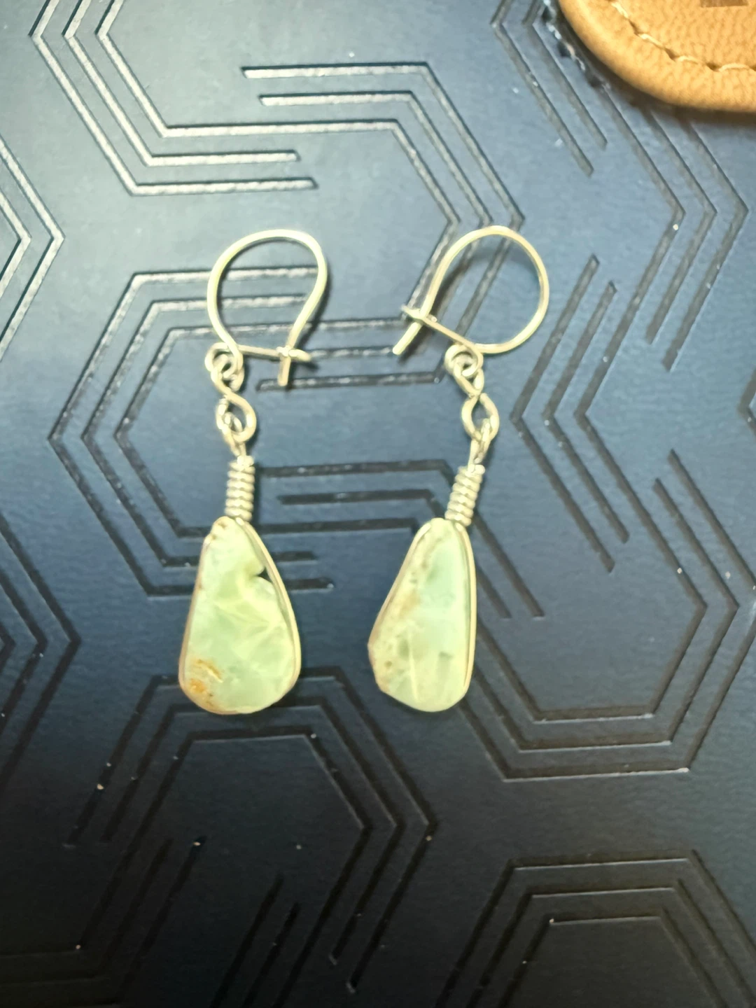 Handmade Larimar Necklace and Earrings Set - photo 4