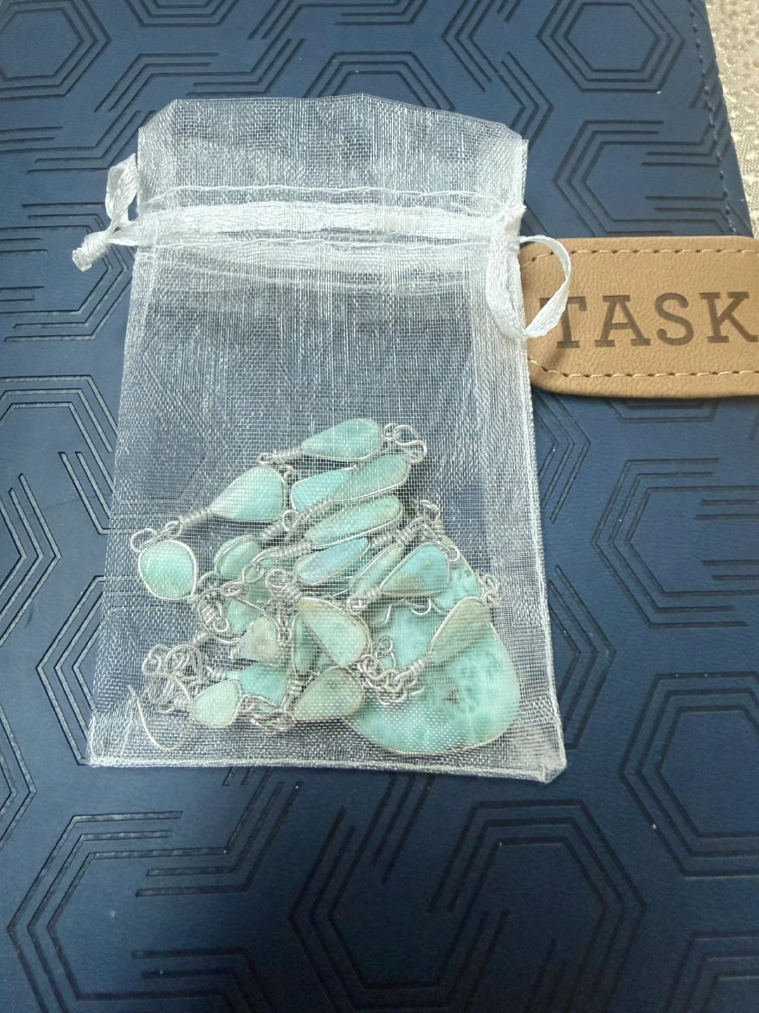 Handmade Larimar Necklace and Earrings Set - photo 5