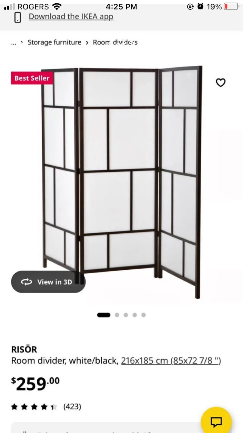 IKEA (2) dividers - White/Black