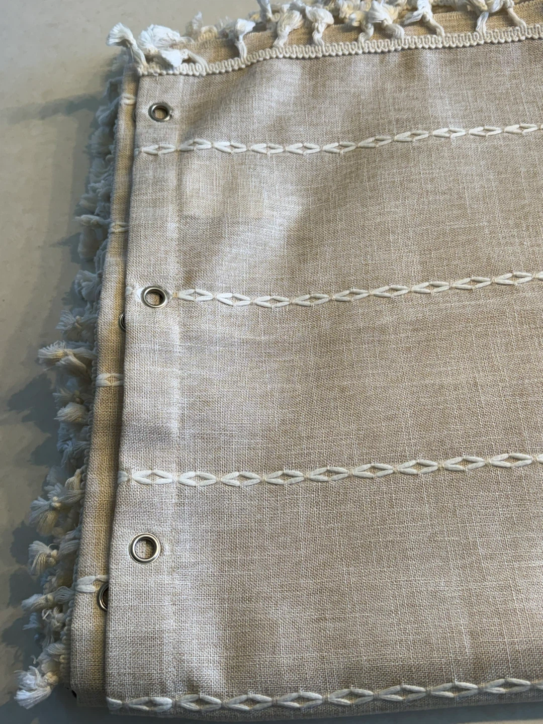 Boho Curtains with Tassels Linen Fabric 2 panels
