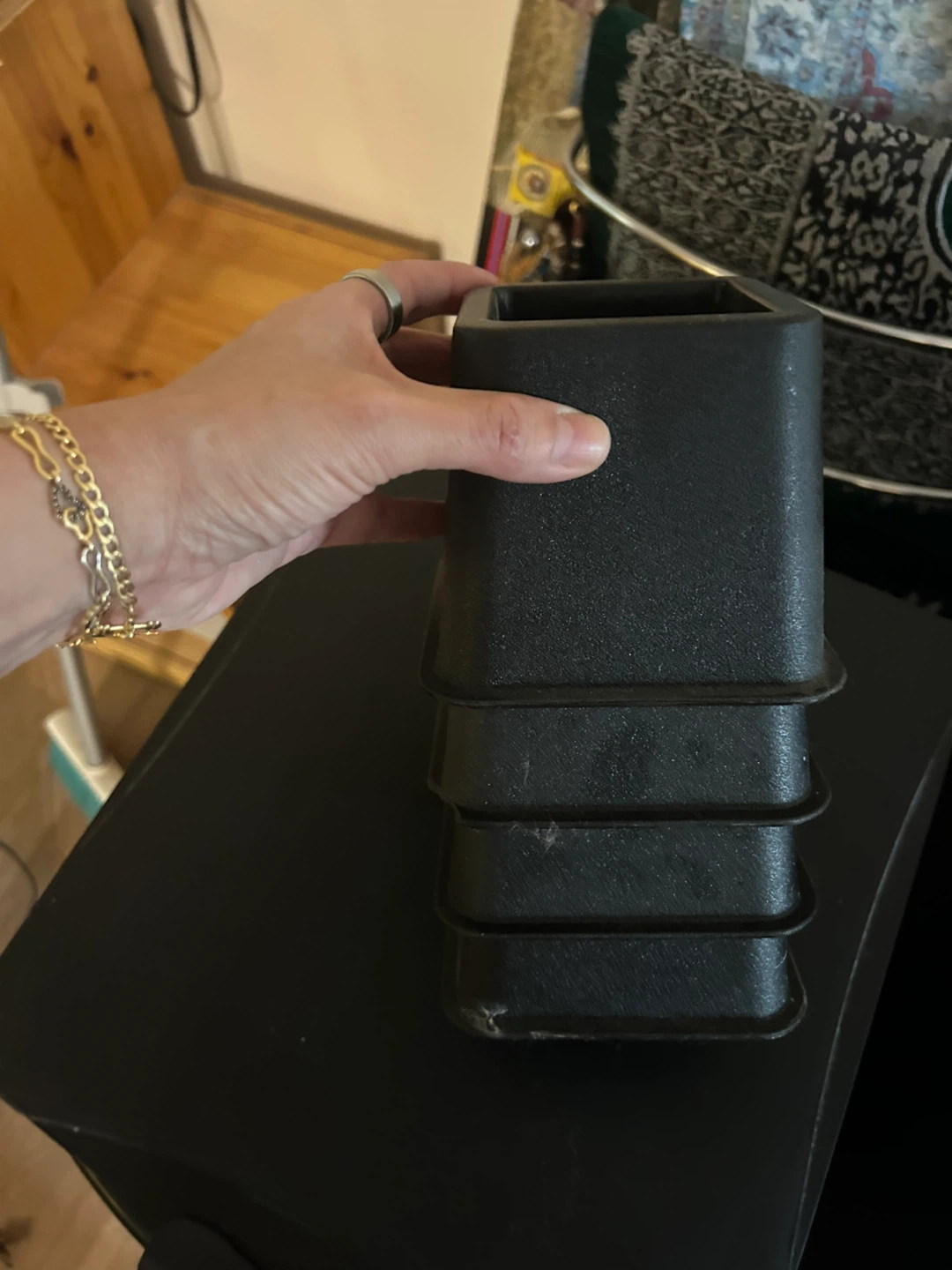 Black Bed Risers / Furniture Risers (Set of 4)