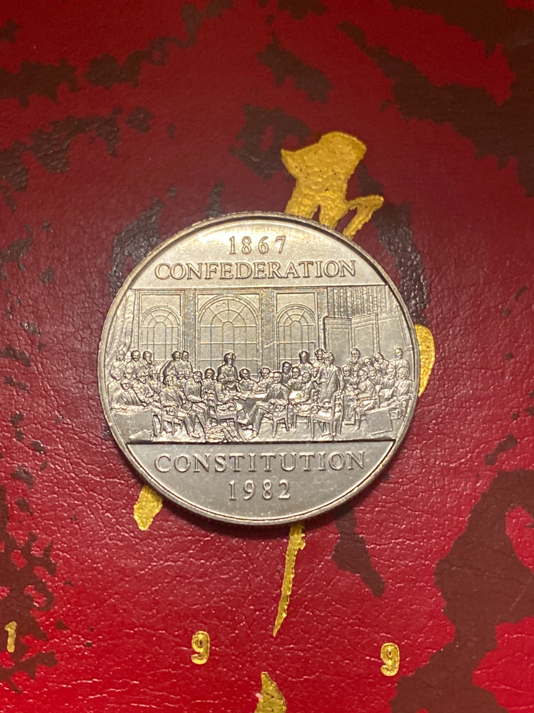 1982 Canada Dollar Coin Elizabeth II Confederation Constitution