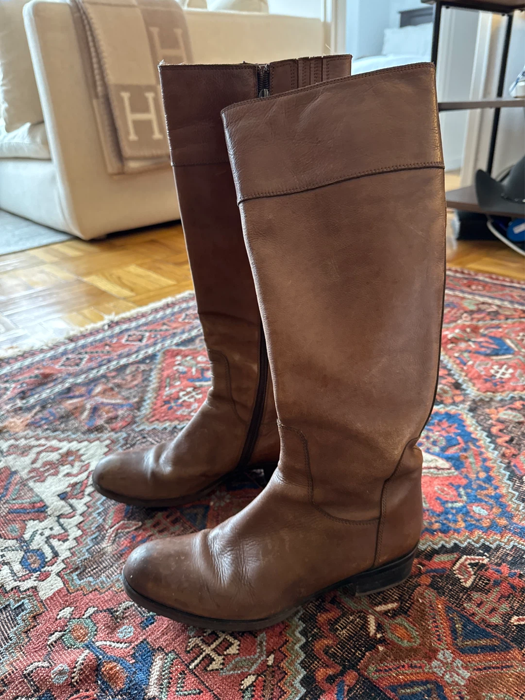 Sesto Meucci Brown Leather Knee-High Boots 🌱