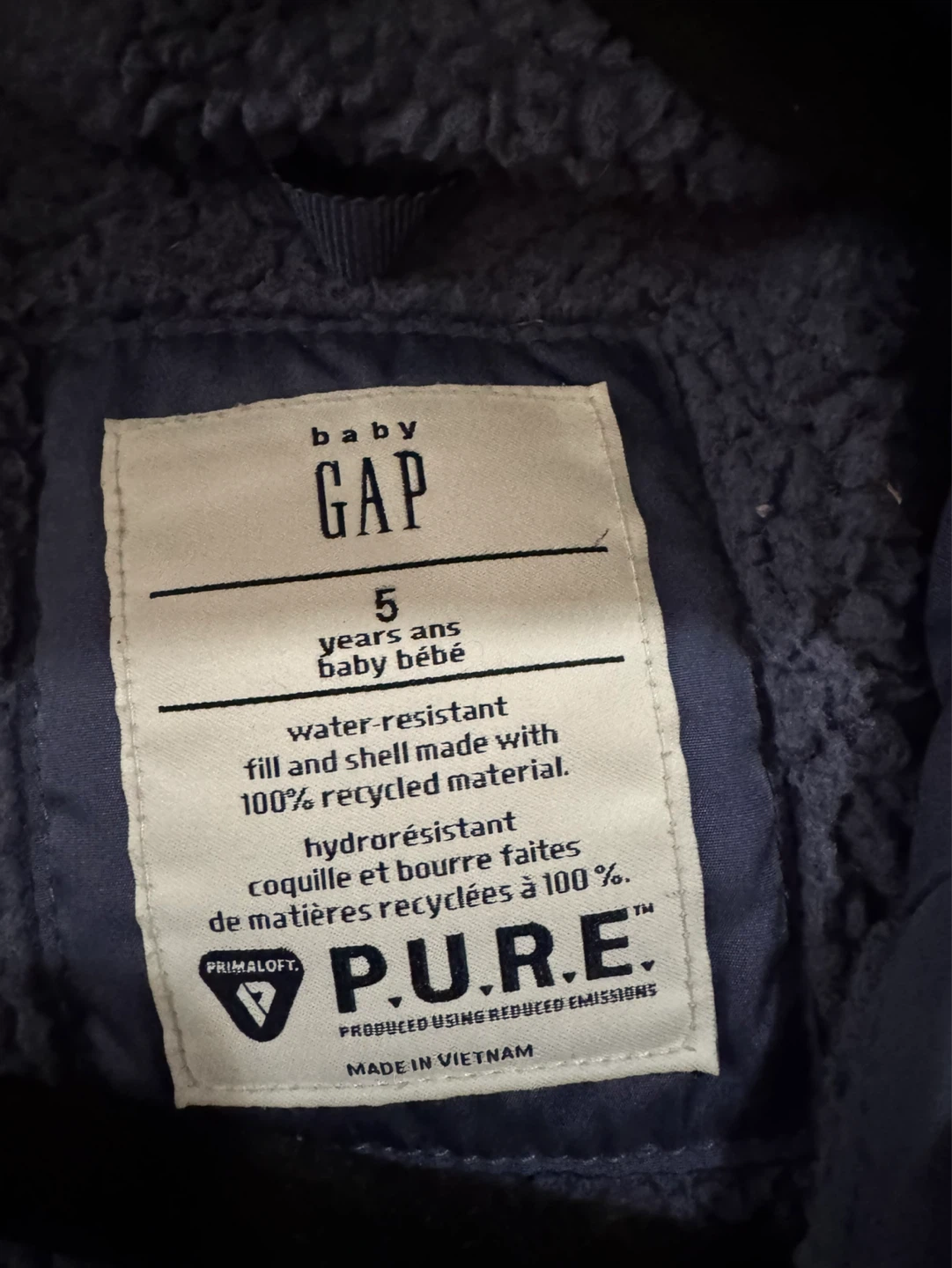 Gap Baby Puffer Winter Coat - Navy Blue - Size 5 - photo 2