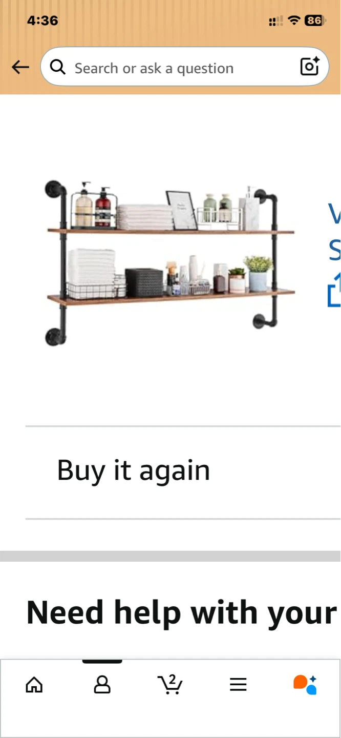 VEVOR Industrial Pipe Shelf, 2-Tier - photo 2