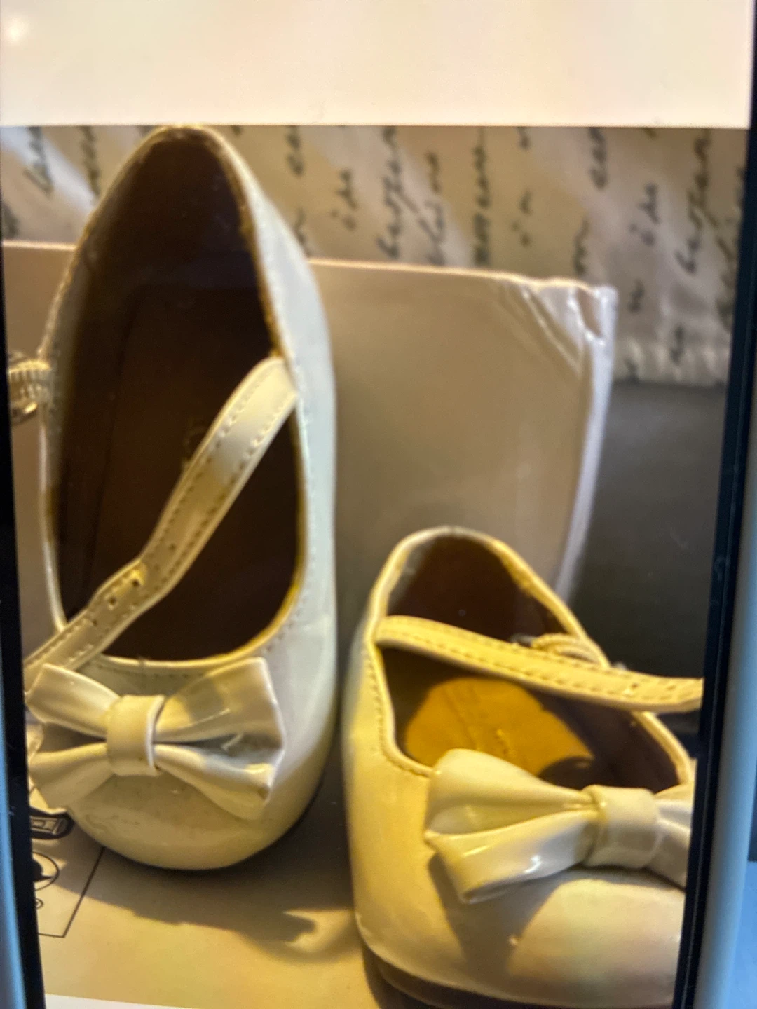 Cream Patent Bow Mary Jane Shoes