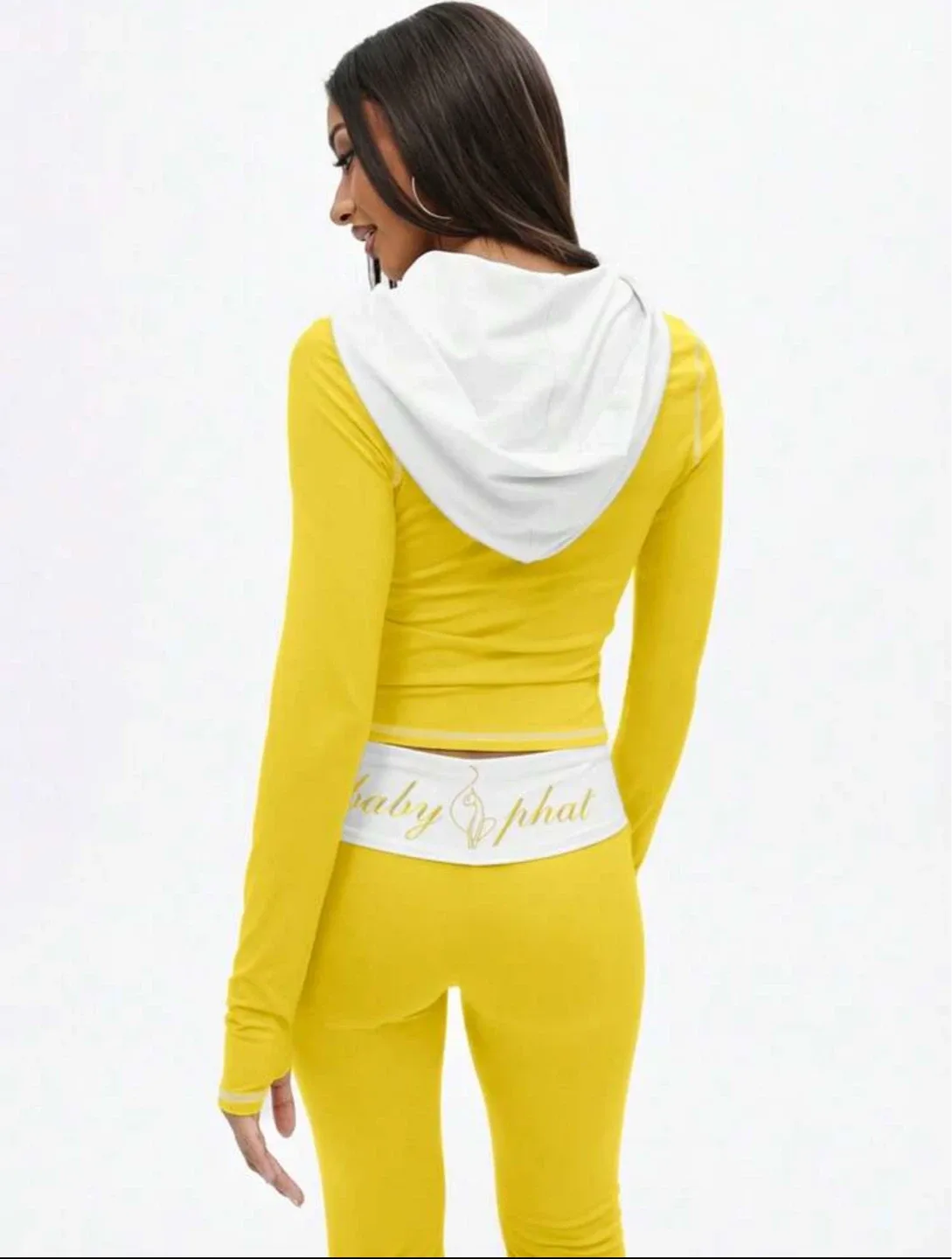 Baby Phat Yellow Zip-Up Hoodie with White Trim - photo 2