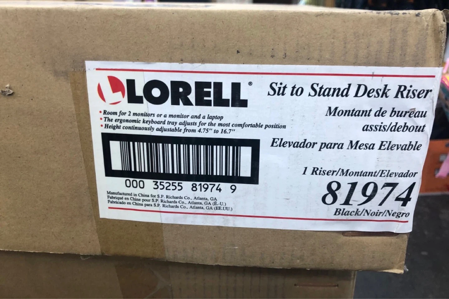 Lorell 81974 Sit to Stand Desk Riser adjustable 5" -17" New - photo 5