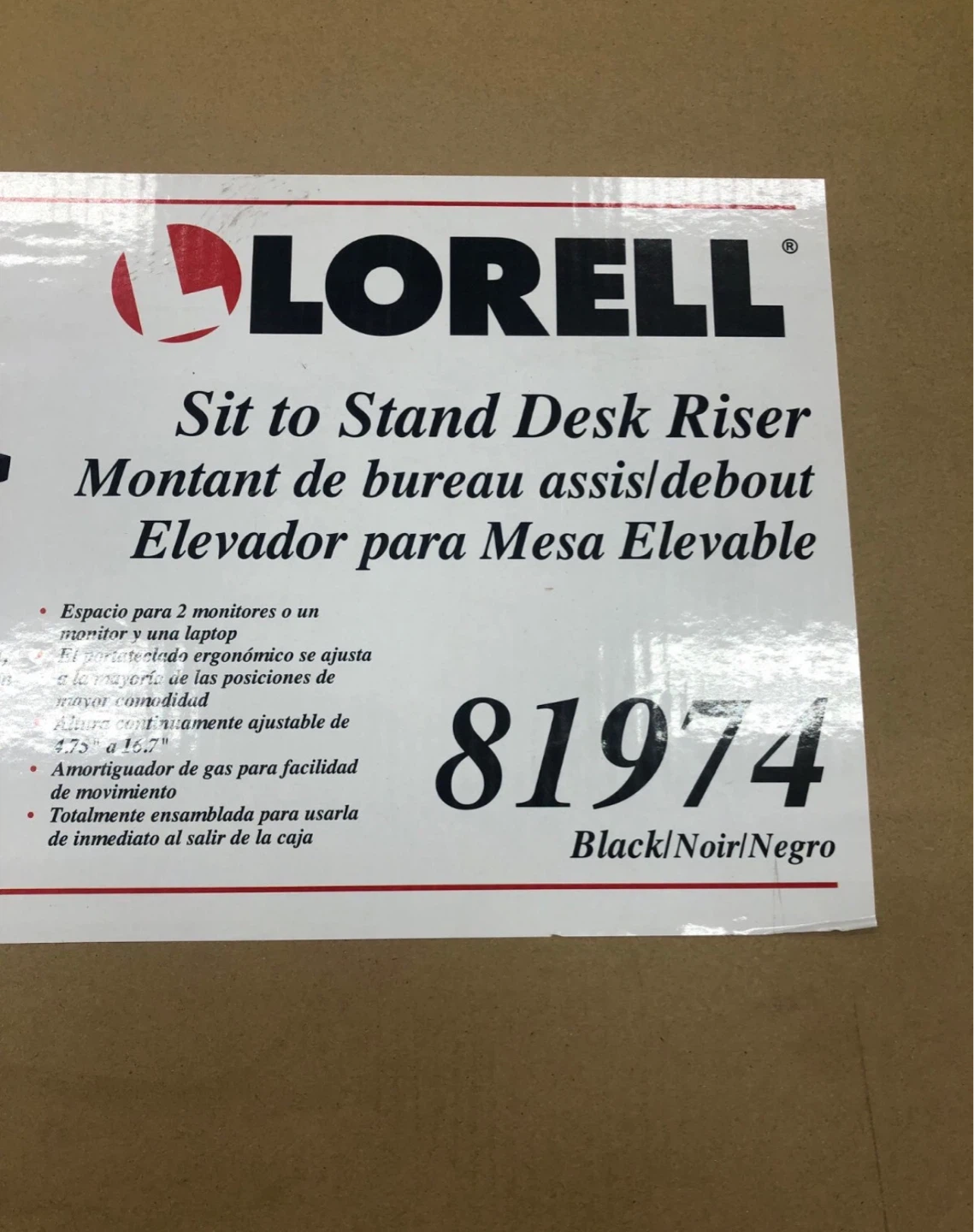 Lorell 81974 Sit to Stand Desk Riser adjustable 5" -17" New - photo 4