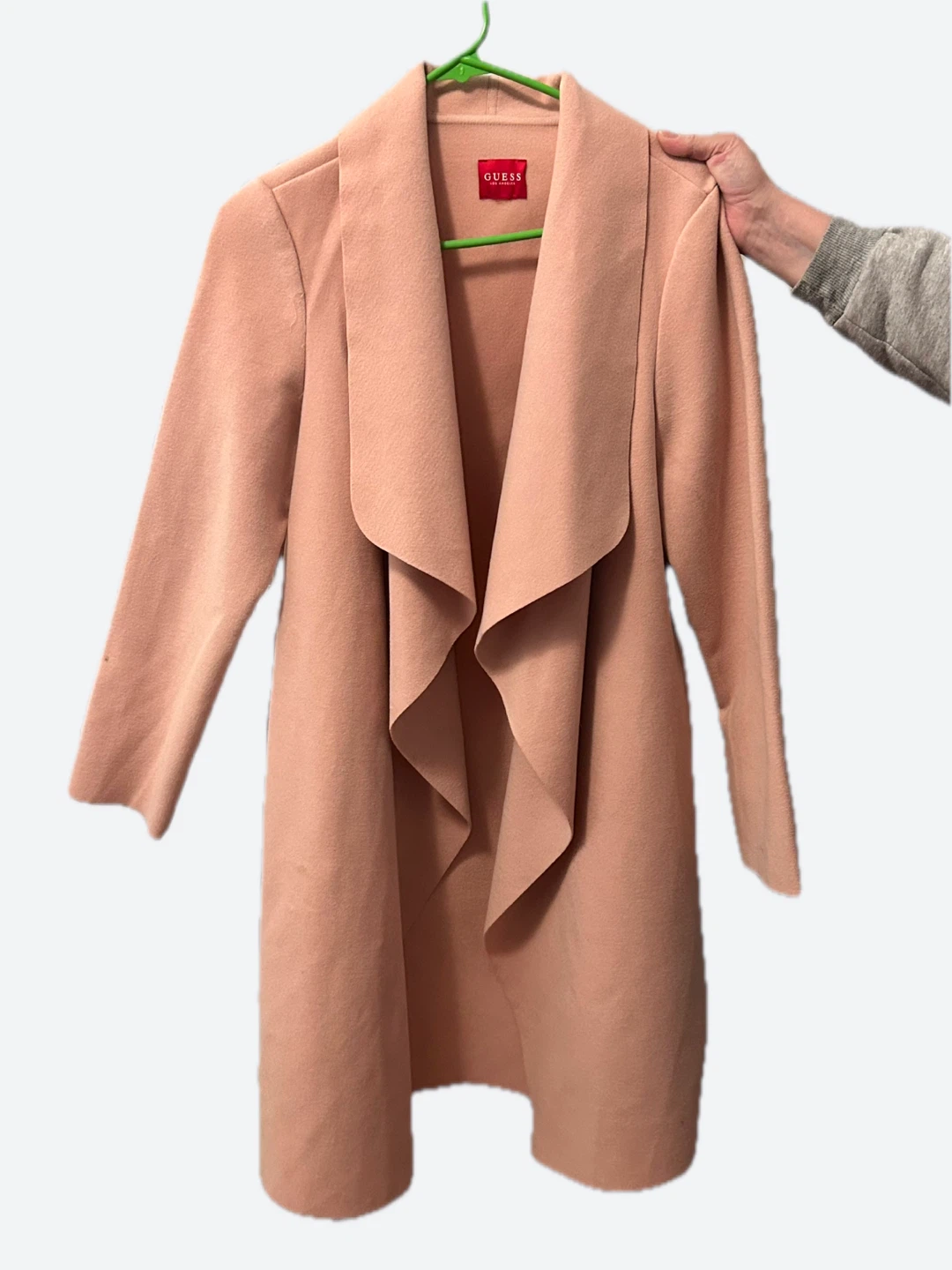 Guess Blush Waterfall Drape Collar Trench Coat