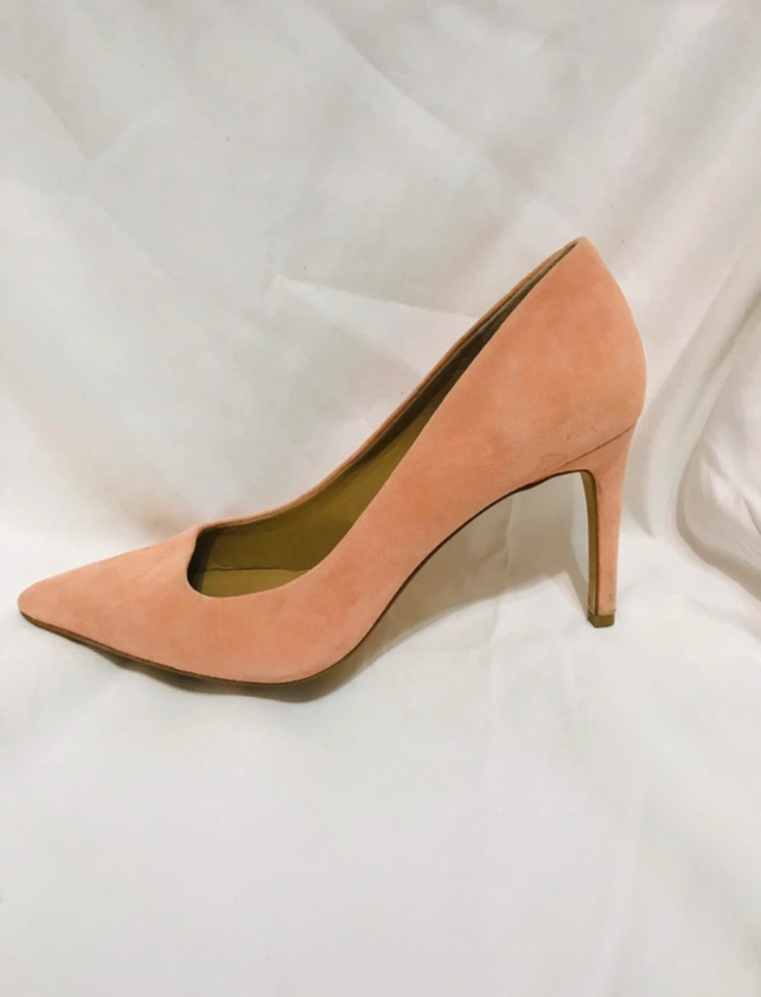 Peach Suede Pointed Toe Heels - photo 2