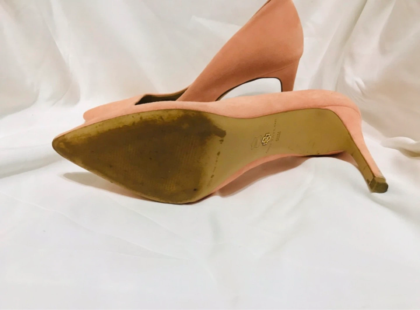Peach Suede Pointed Toe Heels - photo 3