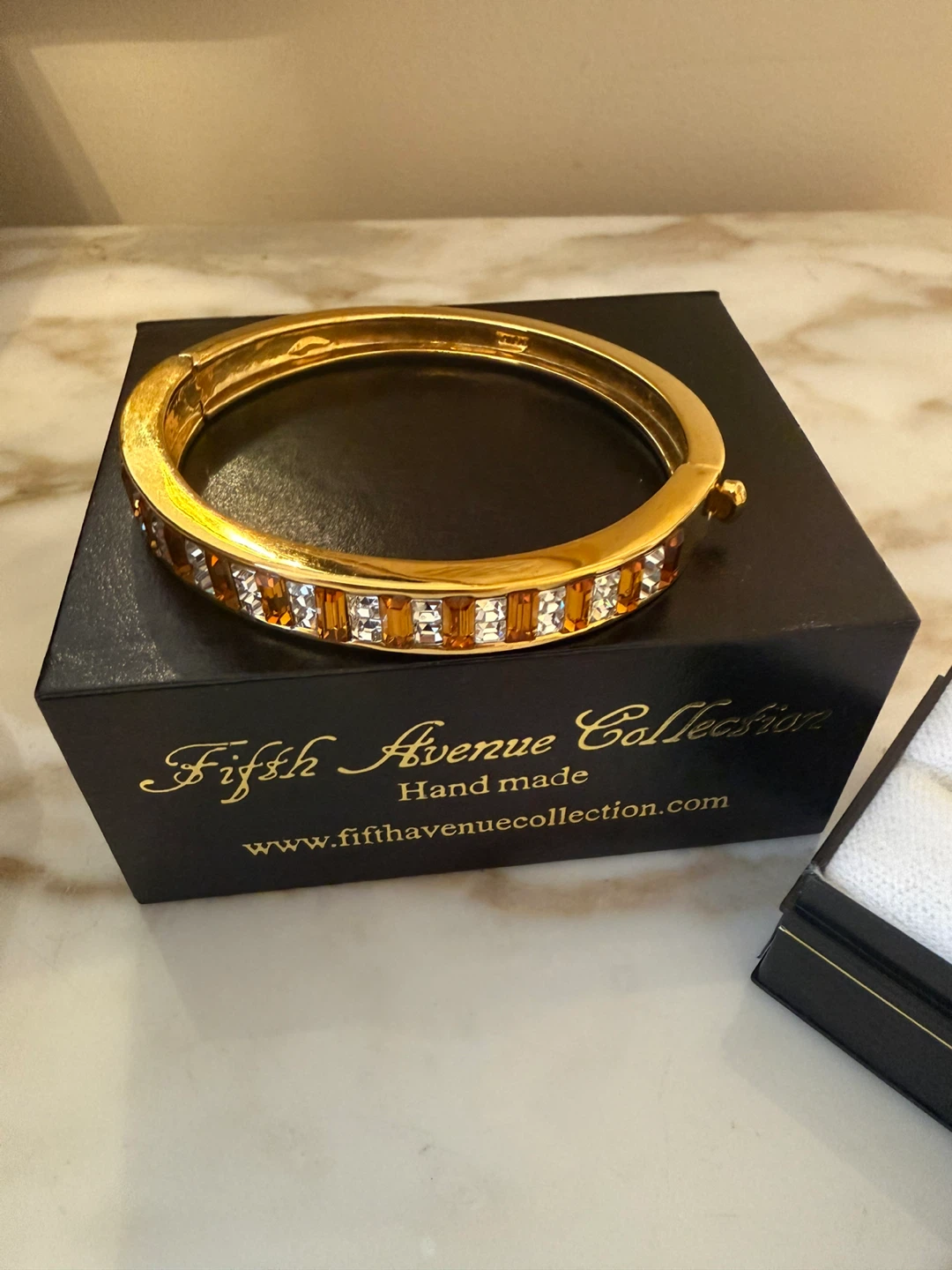 Fifth Avenue Collection Gold Tone Bangle Bracelet with Crystals - photo 2