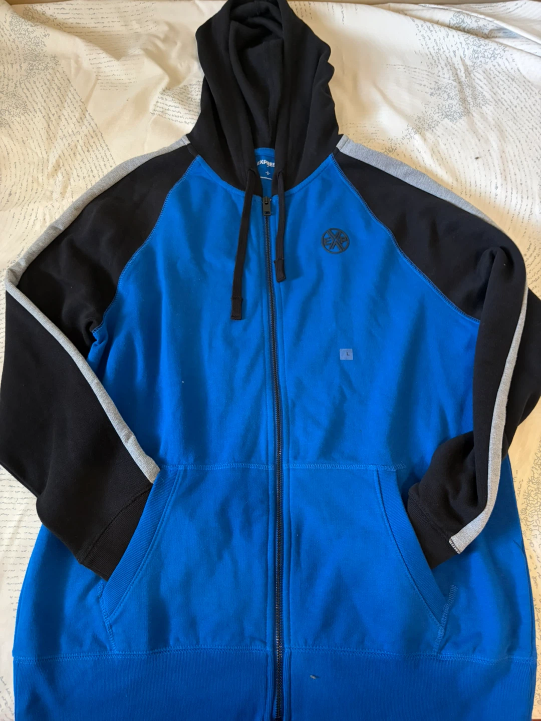 EXPRESS Men's Blue Zip-Up Hoodie - photo 2