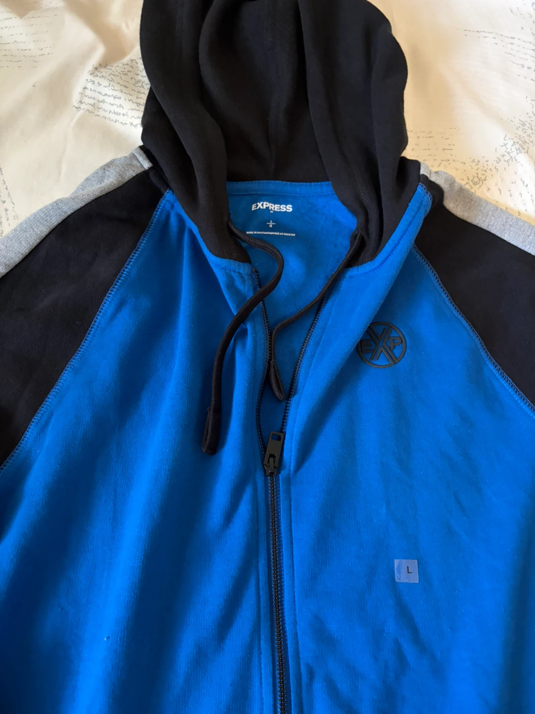 EXPRESS Men's Blue Zip-Up Hoodie - photo 3